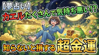 【夢占い】カエルたくさんで気持ち悪い！？知らないと損する超金運