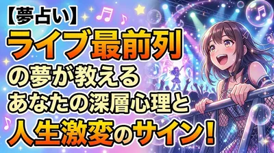 【夢占い】ライブ最前列の夢が教えるあなたの深層心理と人生激変のサイン！