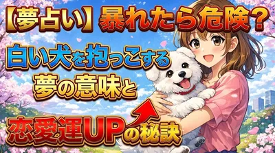 【夢占い】暴れたら危険？白い犬を抱っこする夢の意味と恋愛運UPの秘訣