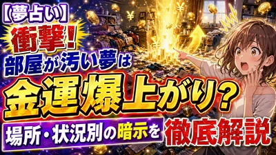 【夢占い】 衝撃！部屋が汚い夢は金運爆上がり？場所・状況別の暗示を徹底解説