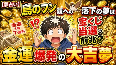 【夢占い】 鳥のフン頭への落下の夢は宝くじ当選の前兆？金運爆発の大吉夢