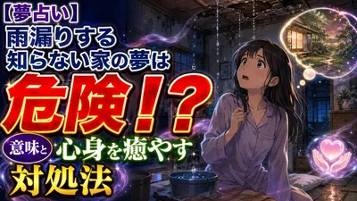 【夢占い】雨漏りする知らない家の夢は危険！？意味と心身を癒やす対処法