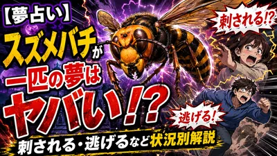 【夢占い】スズメバチが一匹の夢はヤバい！？刺される・逃げるなど状況別解説