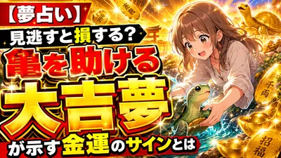 【夢占い】見逃すと損する？亀を助ける大吉夢が示す金運のサインとは