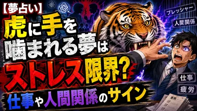 【夢占い】虎に手を噛まれる夢はストレス限界？仕事や人間関係のサイン
