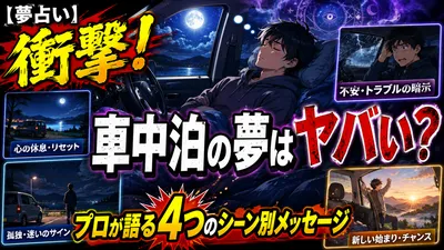 【夢占い】衝撃！車中泊の夢はヤバい？プロが語る4つのシーン別メッセージ