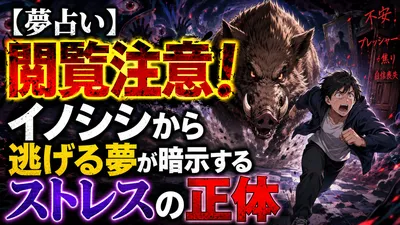 【夢占い】閲覧注意！イノシシから逃げる夢が暗示するストレスの正体