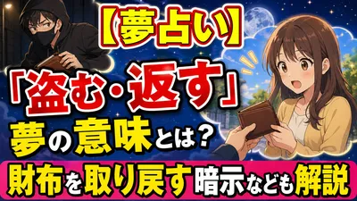 【夢占い】「盗む・返す」夢の意味とは？財布を取り戻す暗示なども解説