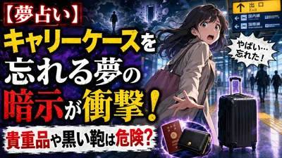 【夢占い】キャリーケースを忘れる夢の暗示が衝撃！貴重品や黒い鞄は危険？